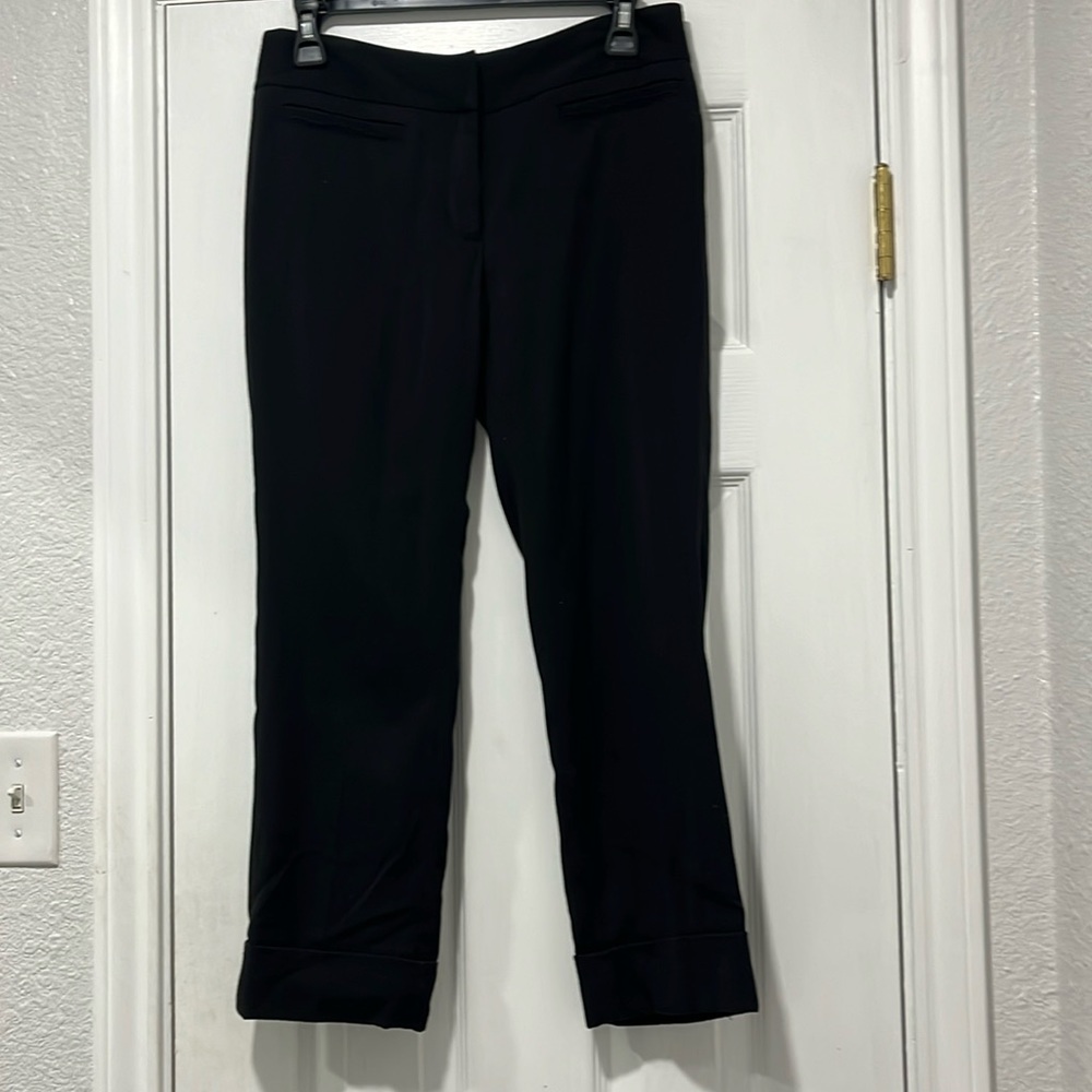 Intuitions size 0 rayon/spandex mix black cuffed crop pant